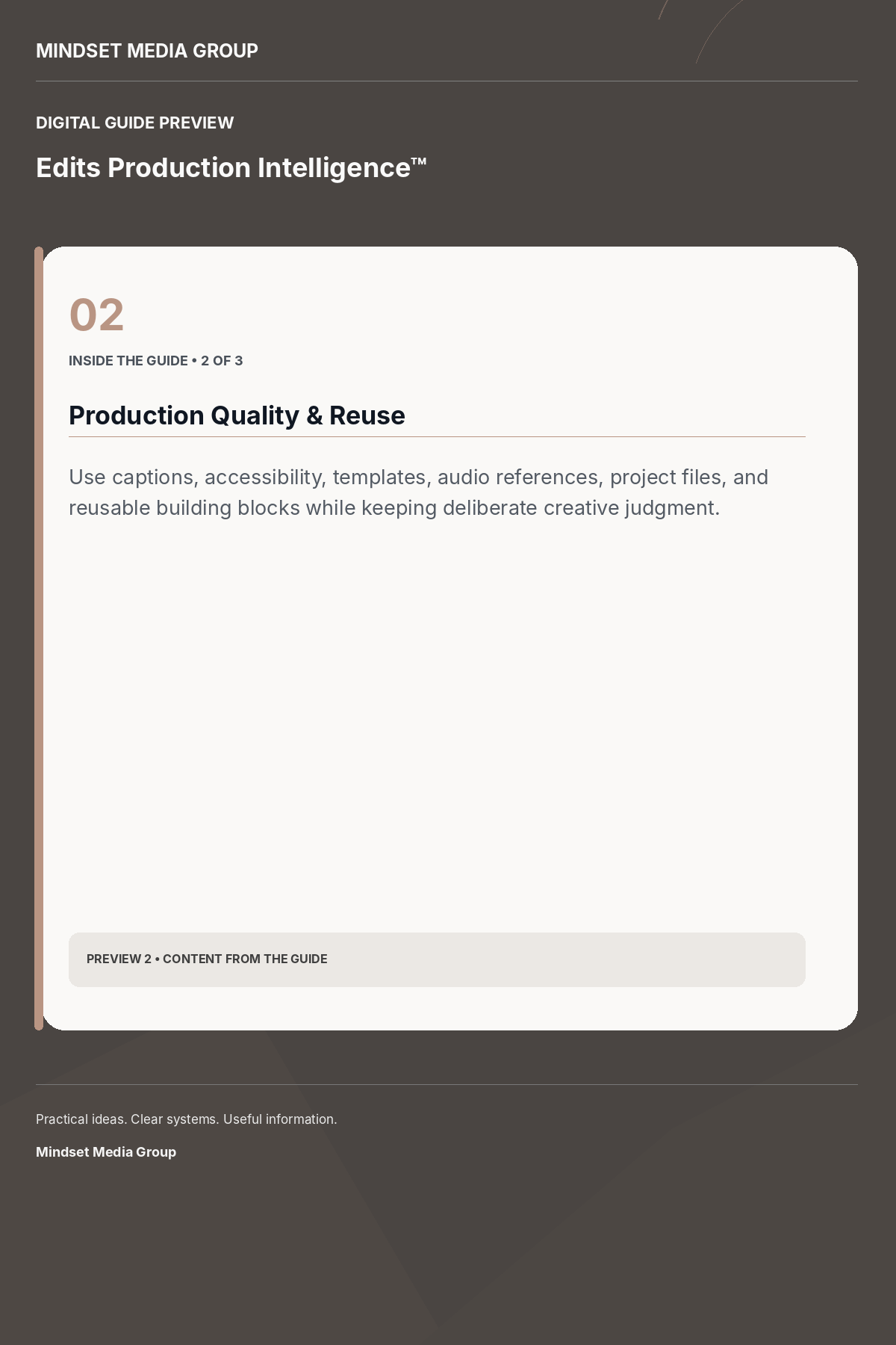 Edits Production Intelligence™ — Preview 02 of 3 — content from the guide