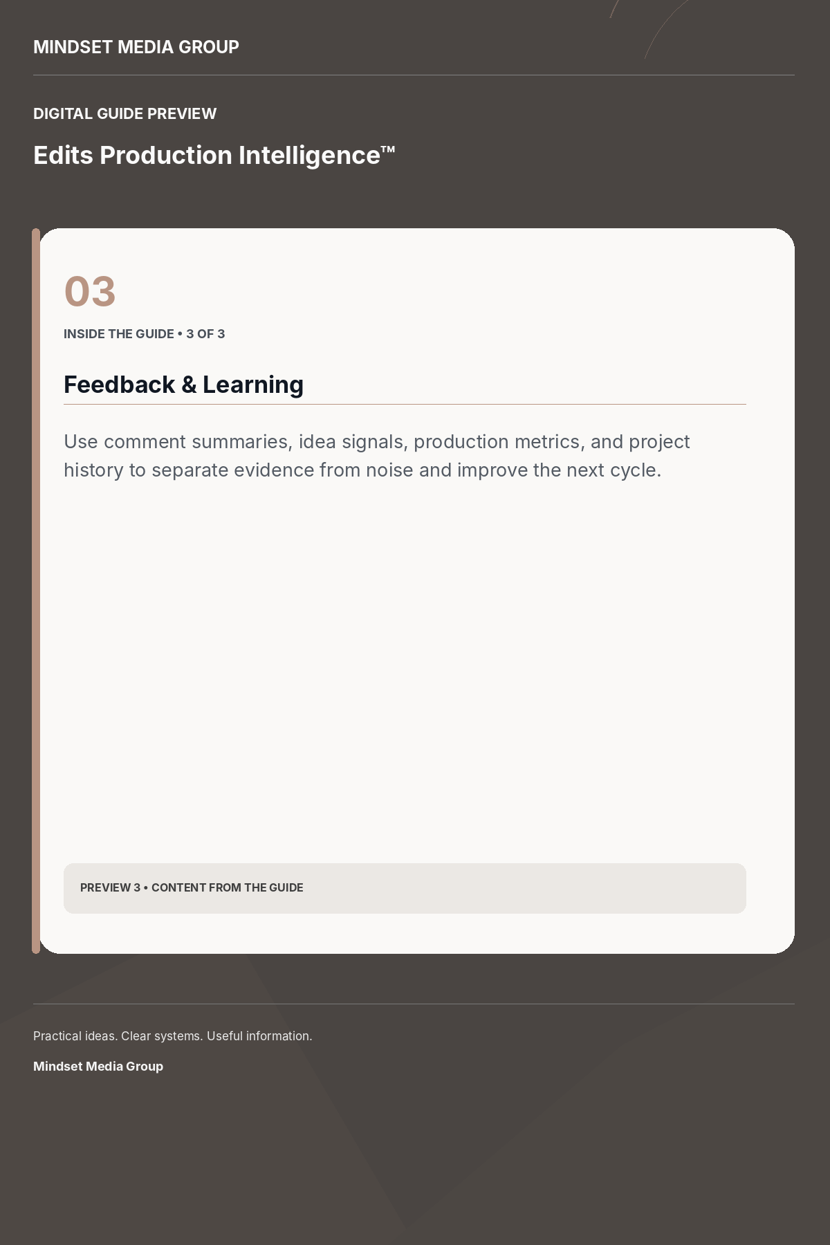 Edits Production Intelligence™ — Preview 03 of 3 — content from the guide