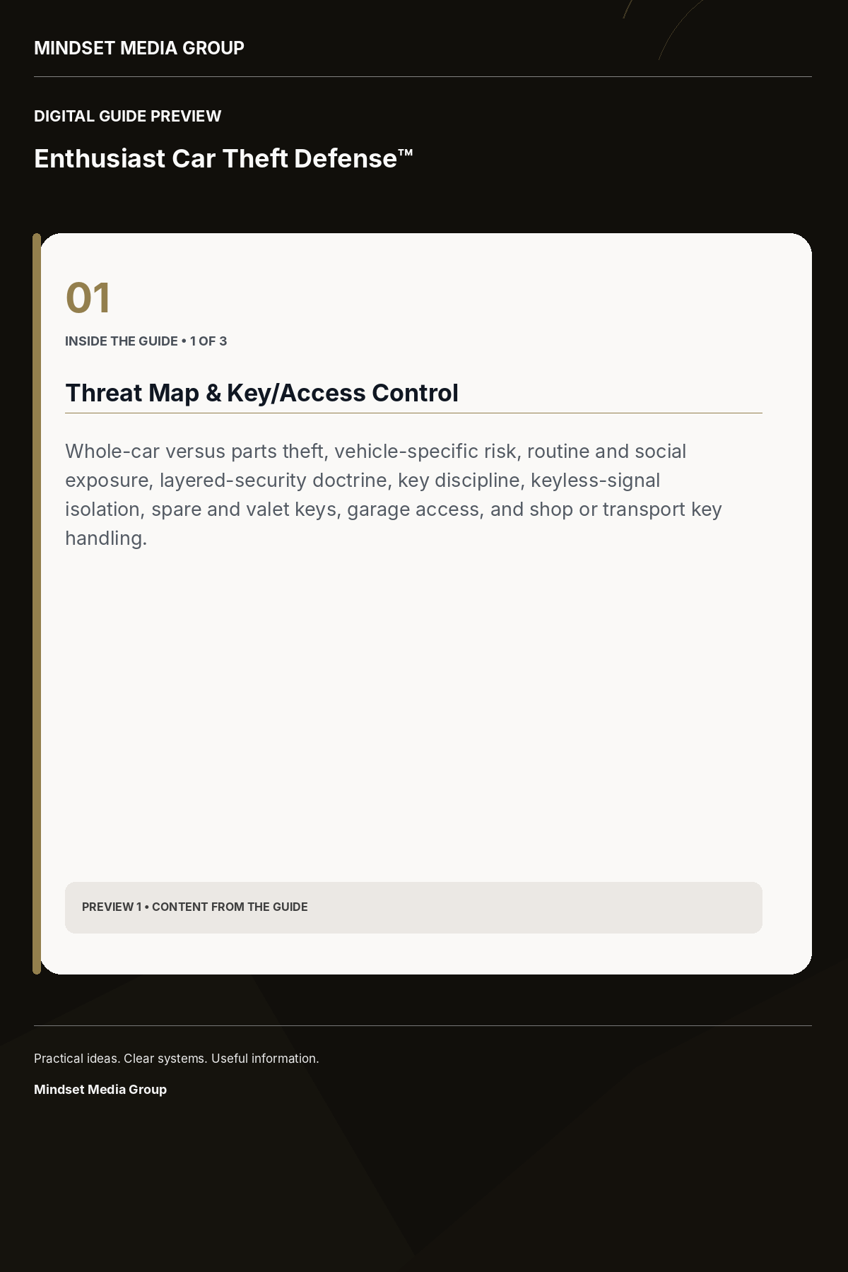 Enthusiast Car Theft Defense™ — Preview 01 of 3 — content from the guide