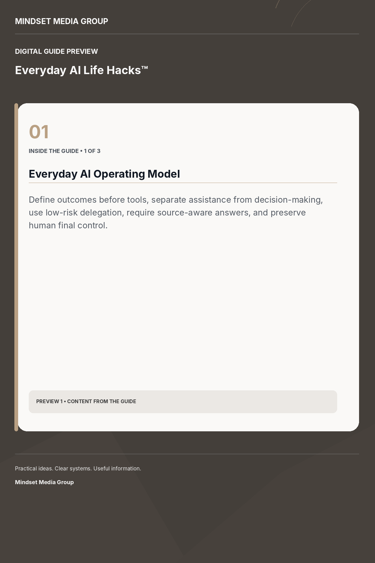 Everyday AI Life Hacks™ — Preview 01 of 3 — content from the guide