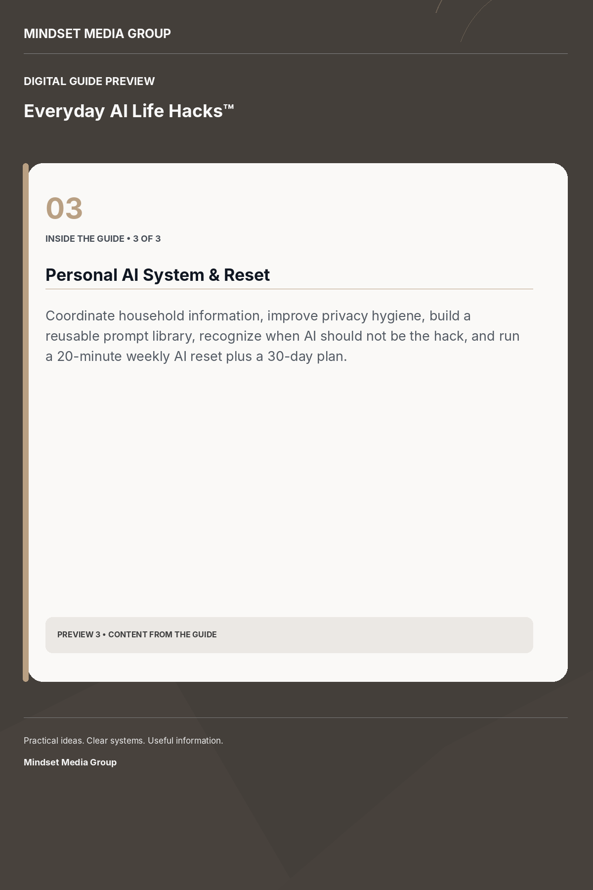Everyday AI Life Hacks™ — Preview 03 of 3 — content from the guide