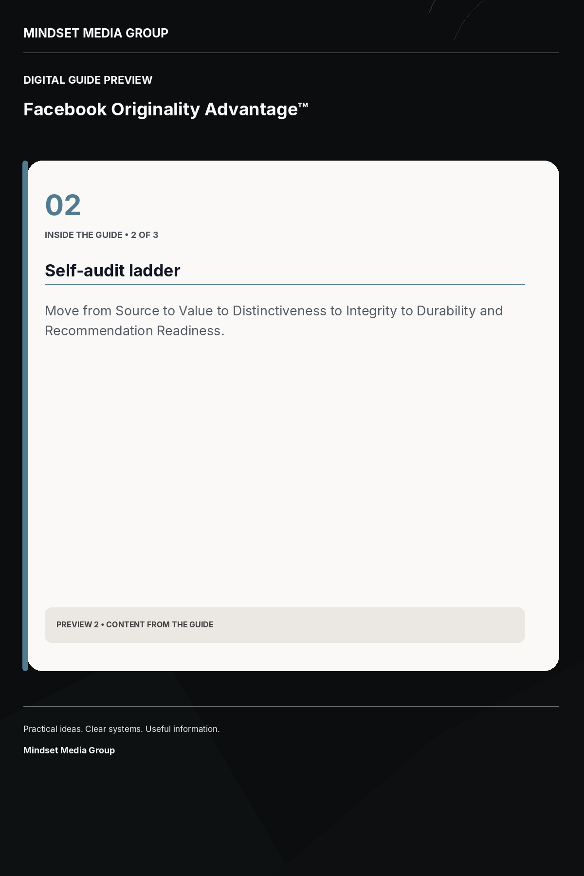 Facebook Originality Advantage™ — Preview 02 of 3 — content from the guide