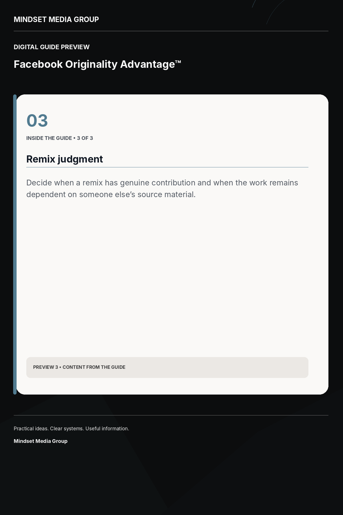 Facebook Originality Advantage™ — Preview 03 of 3 — content from the guide