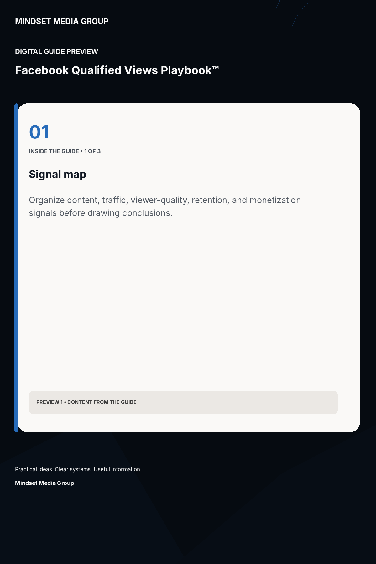 Facebook Qualified Views Playbook™ — Preview 01 of 3 — content from the guide