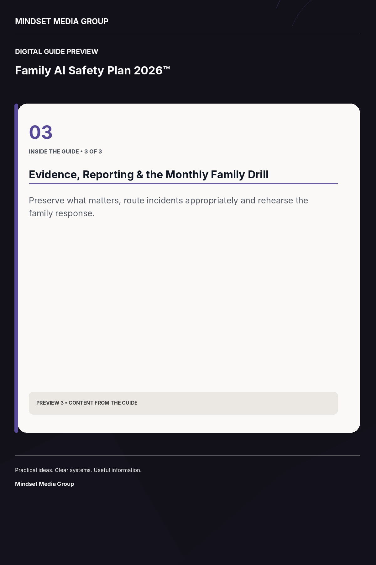 Family AI Safety Plan 2026™ — Preview 03 of 3 — content from the guide