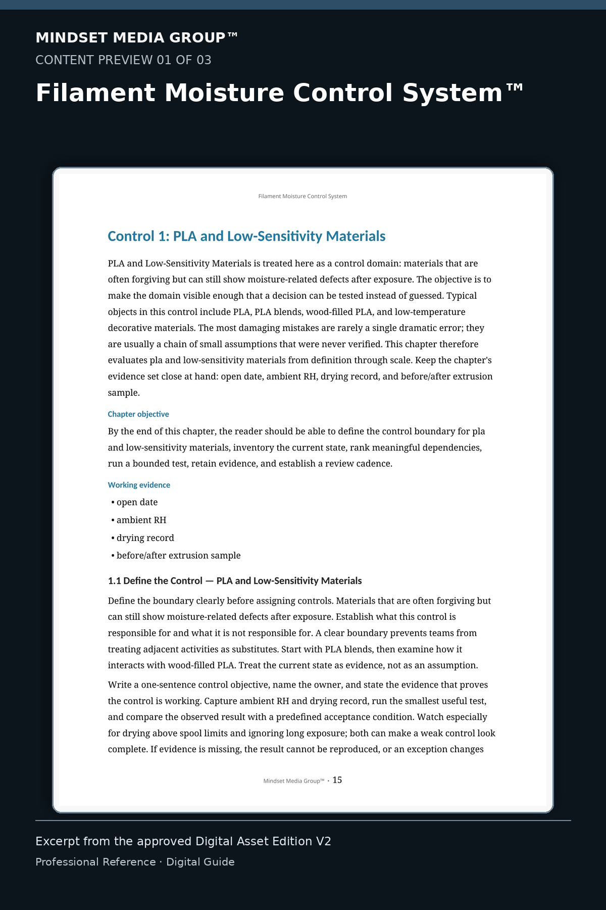 Filament Moisture Control System™ — Preview 01 of 3 — content from the guide
