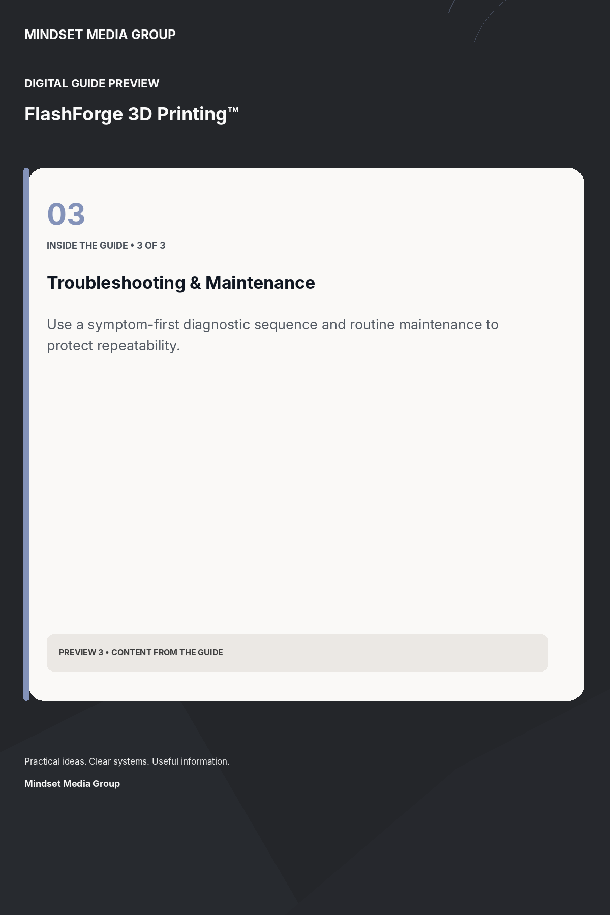 FlashForge 3D Printing™ — Preview 03 of 3 — content from the guide