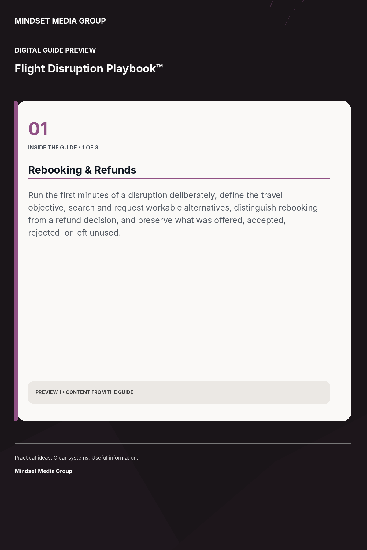 Flight Disruption Playbook™ — Preview 01 of 3 — content from the guide