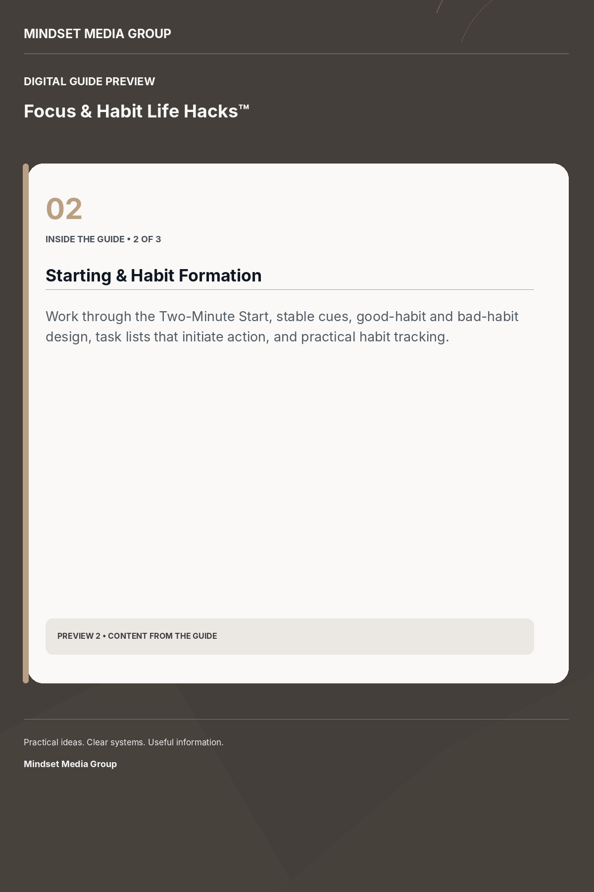 Focus & Habit Life Hacks™ — Preview 02 of 3 — content from the guide