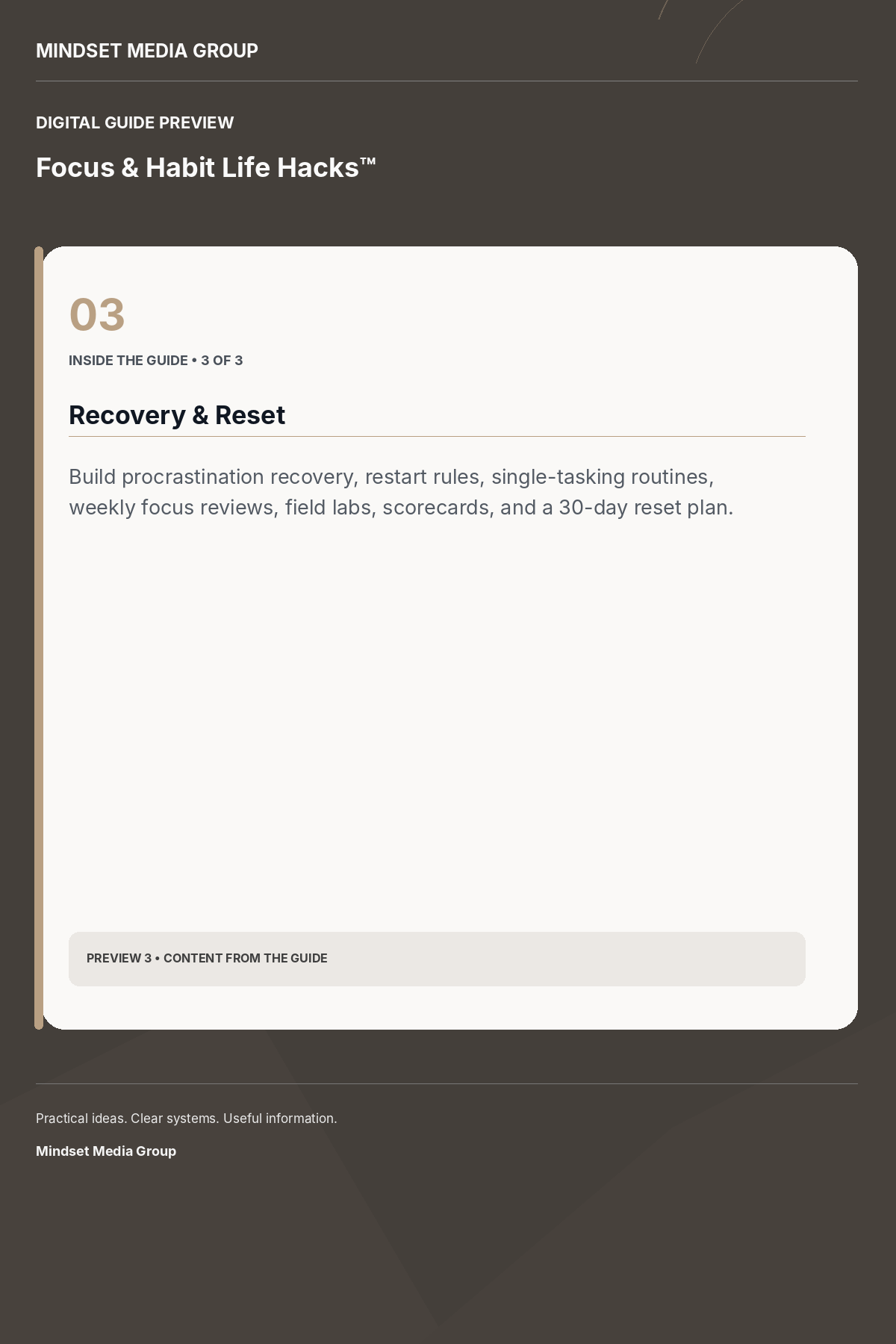 Focus & Habit Life Hacks™ — Preview 03 of 3 — content from the guide