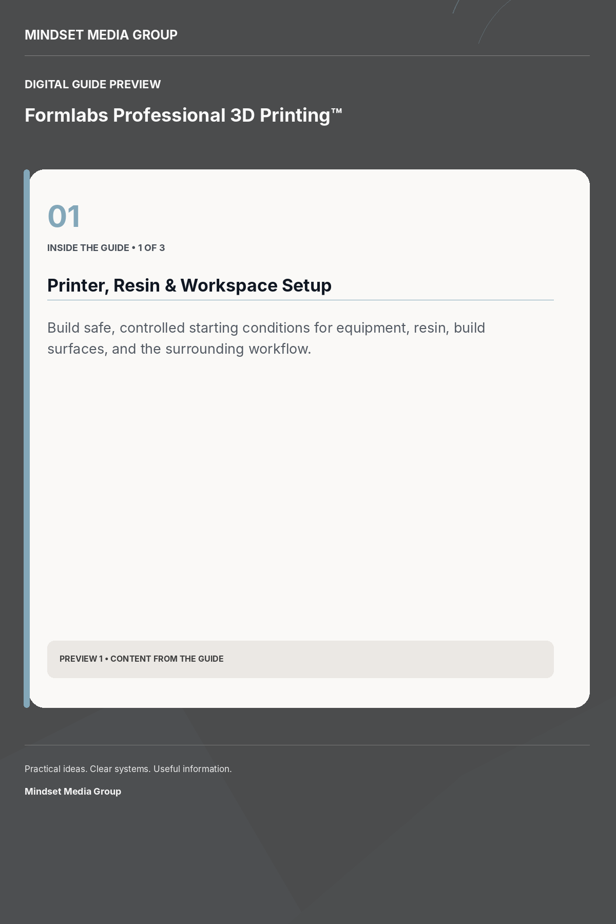Formlabs Professional 3D Printing™ — Preview 01 of 3 — content from the guide