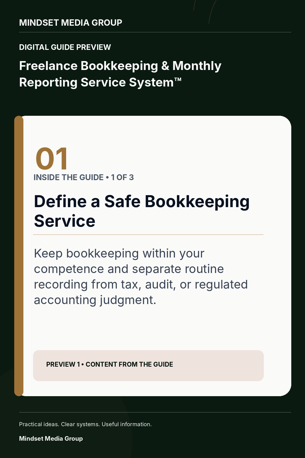 Freelance Bookkeeping & Monthly Reporting Service System™ — Preview 01 of 3 — content from the guide