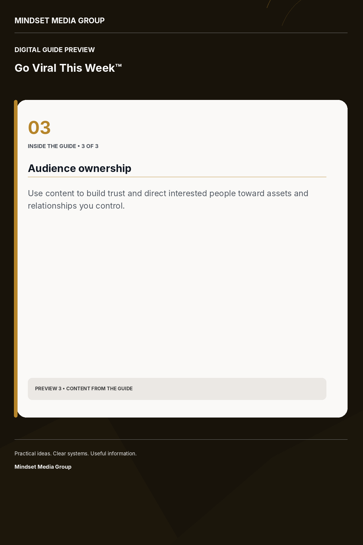 Go Viral This Week™ — Preview 03 of 3 — content from the guide