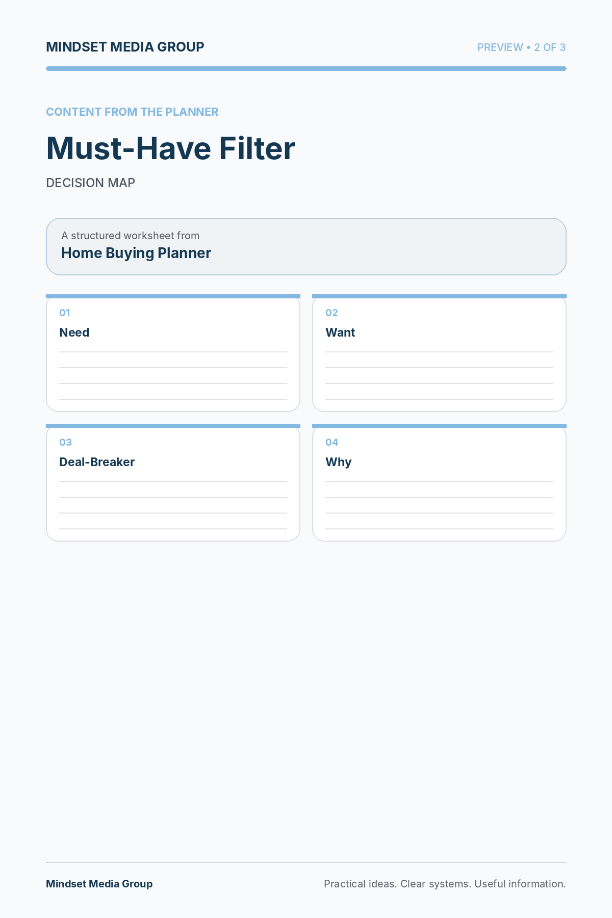 Home Buying Planner — Preview 02 of 3 — content from the guide