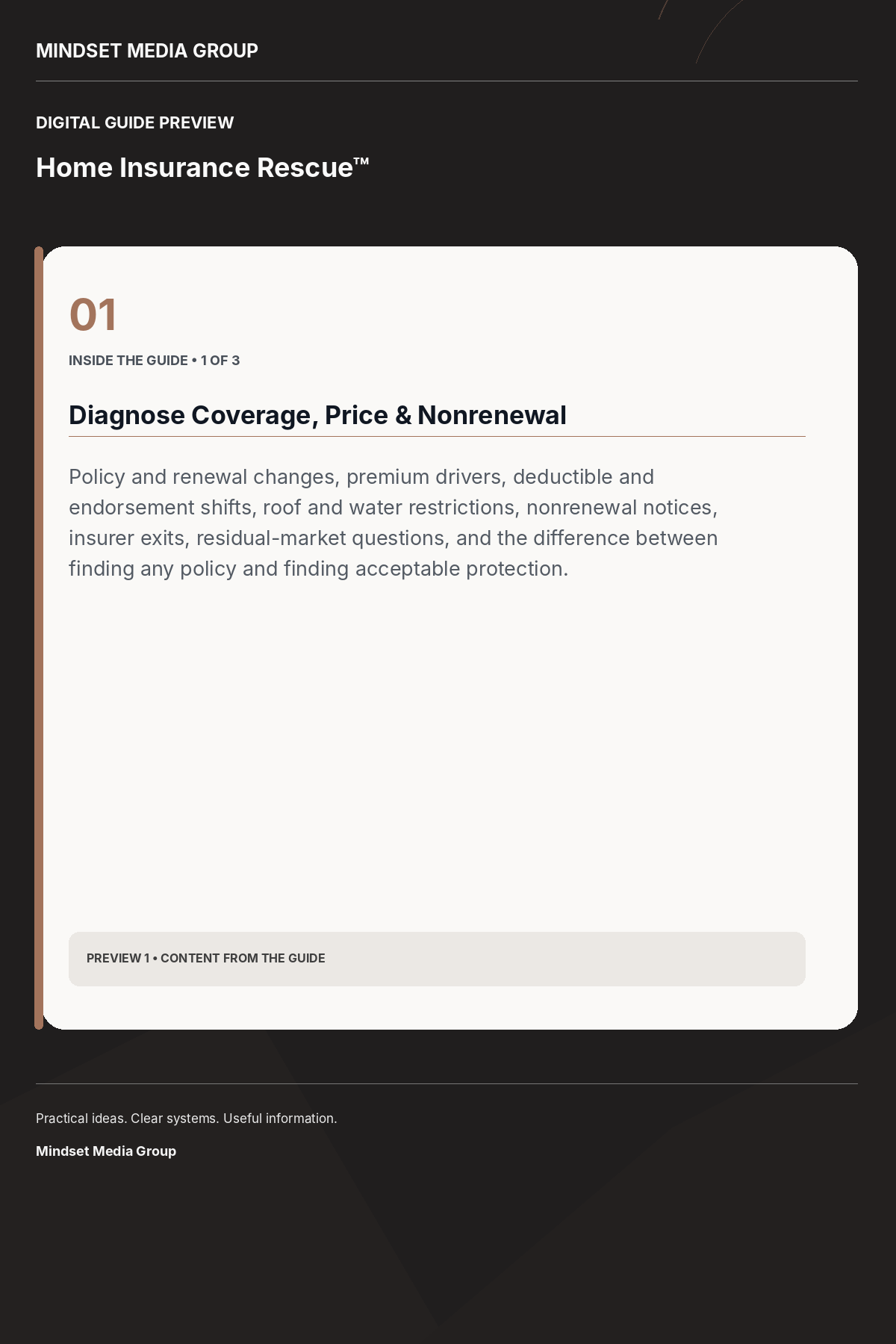 Home Insurance Rescue™ — Preview 01 of 3 — content from the guide