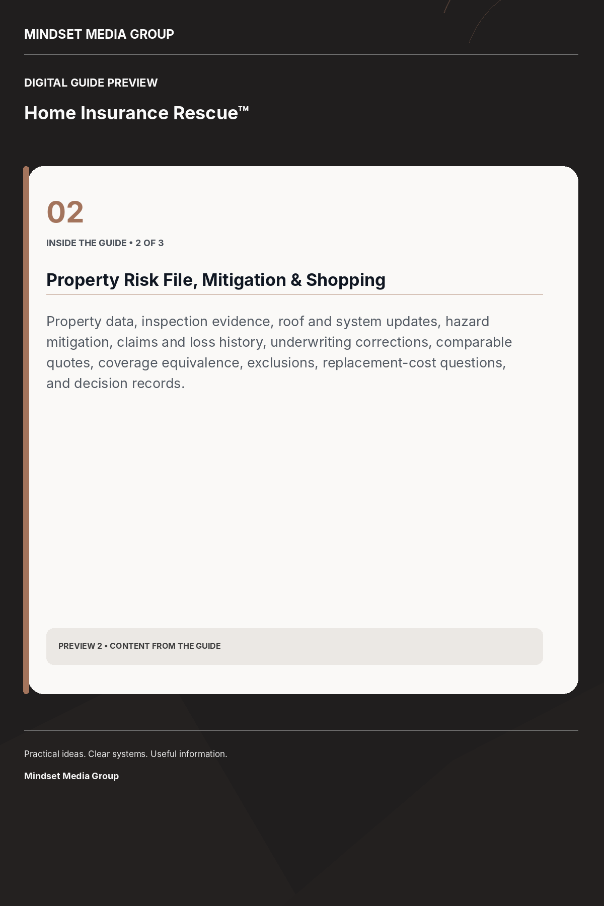 Home Insurance Rescue™ — Preview 02 of 3 — content from the guide