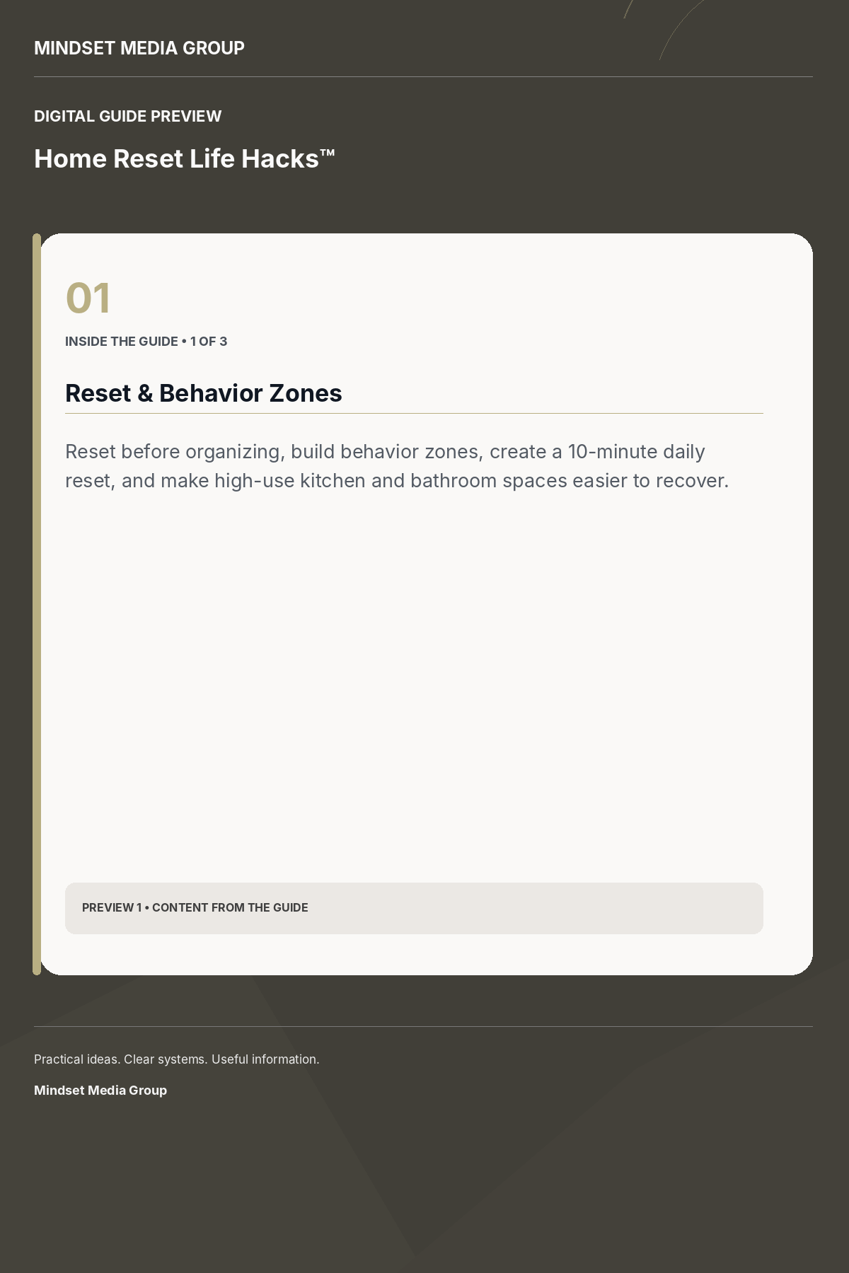 Home Reset Life Hacks™ — Preview 01 of 3 — content from the guide
