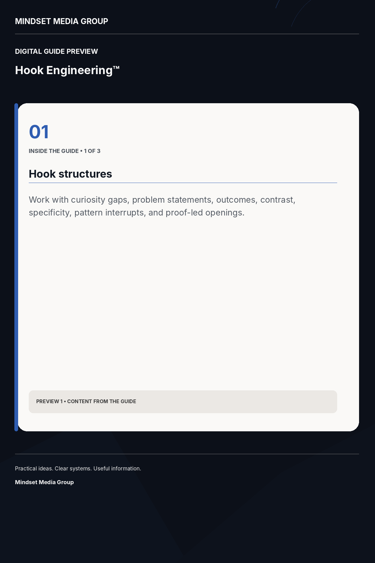 Hook Engineering™ — Preview 01 of 3 — content from the guide