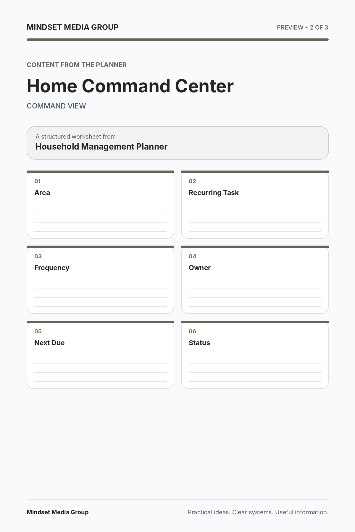 Household Management Planner — Preview 02 of 3 — content from the guide