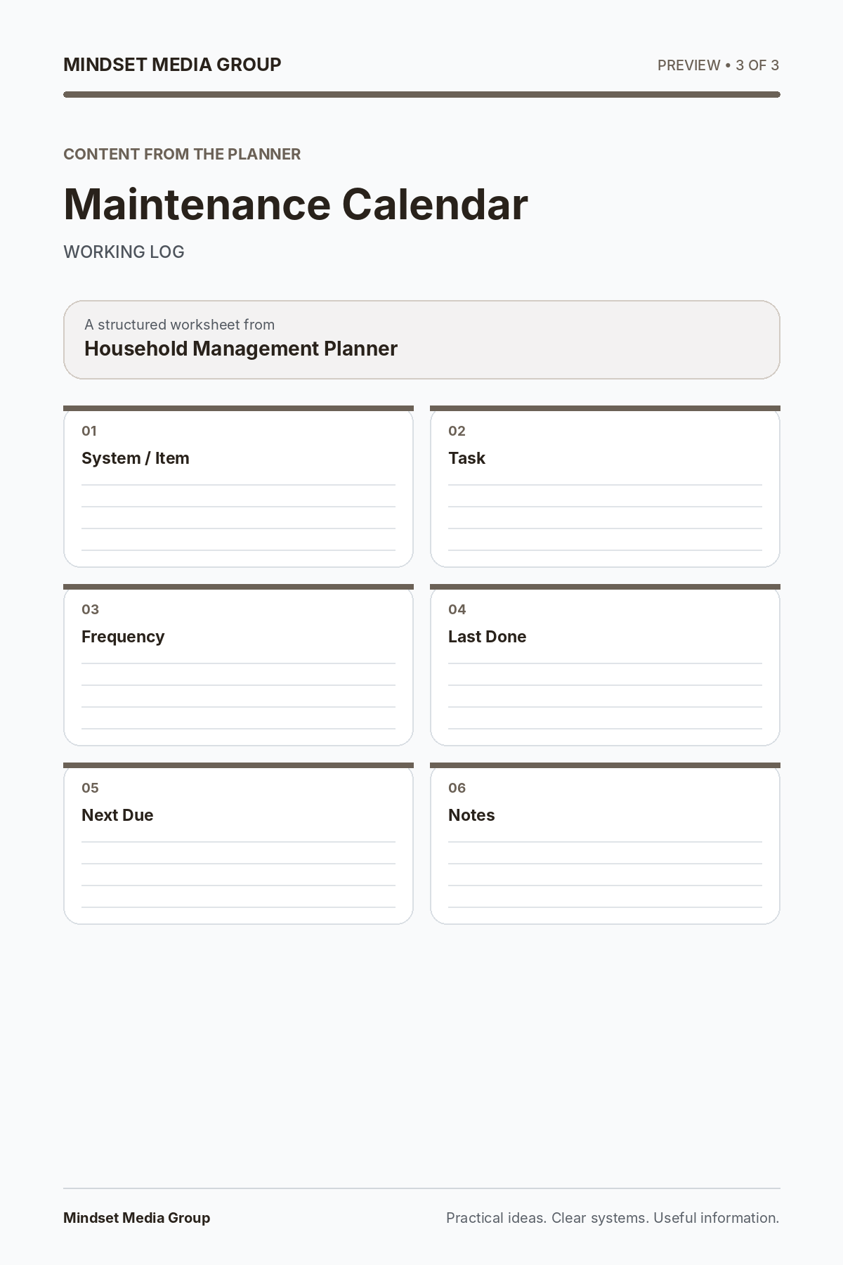 Household Management Planner — Preview 03 of 3 — content from the guide