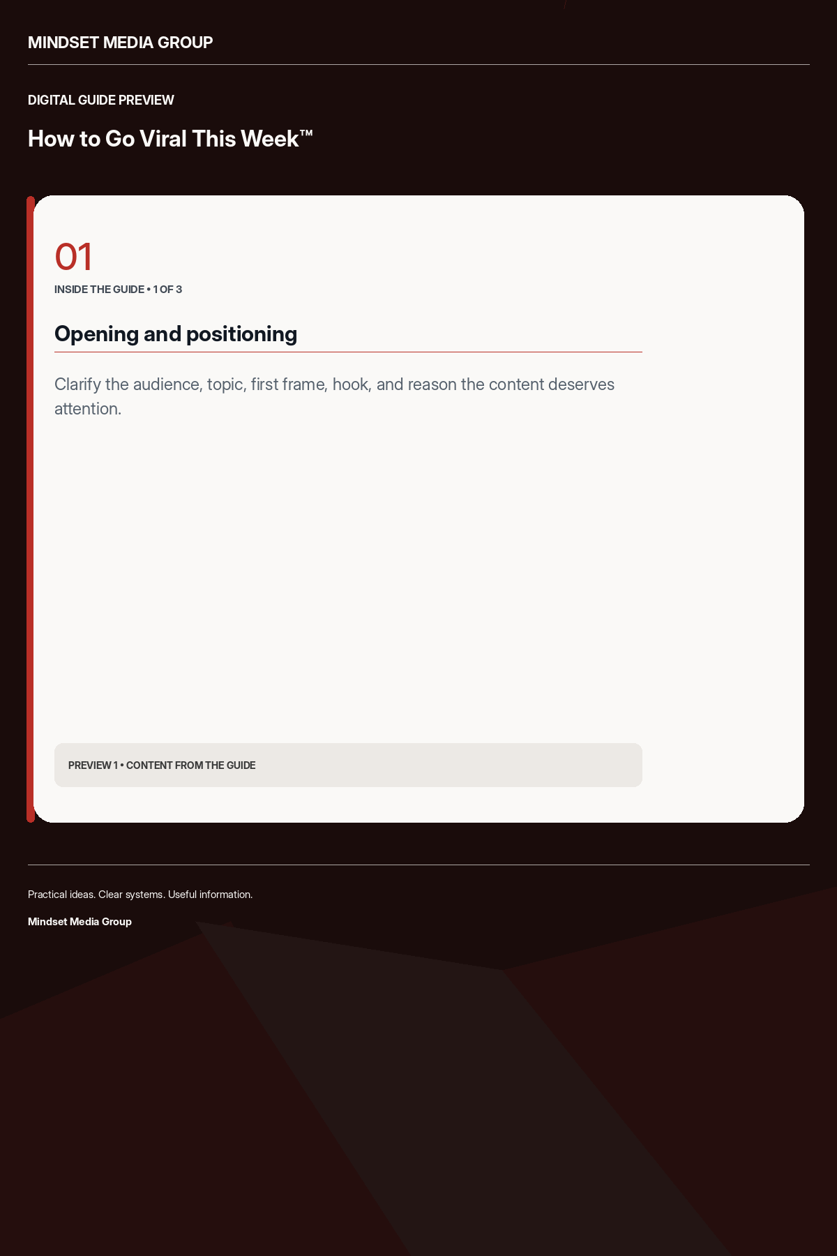 How to Go Viral This Week™ — Preview 01 of 3 — content from the guide