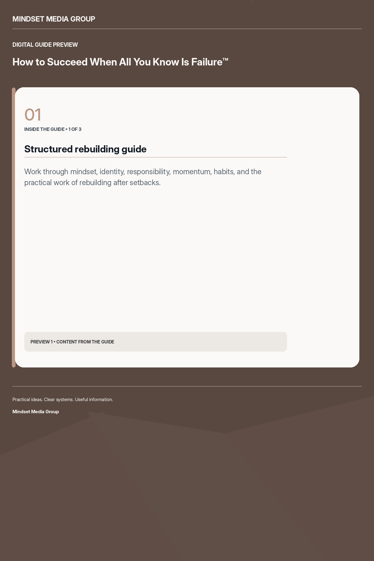How to Succeed When All You Know Is Failure™ — Preview 01 of 3 — content from the guide