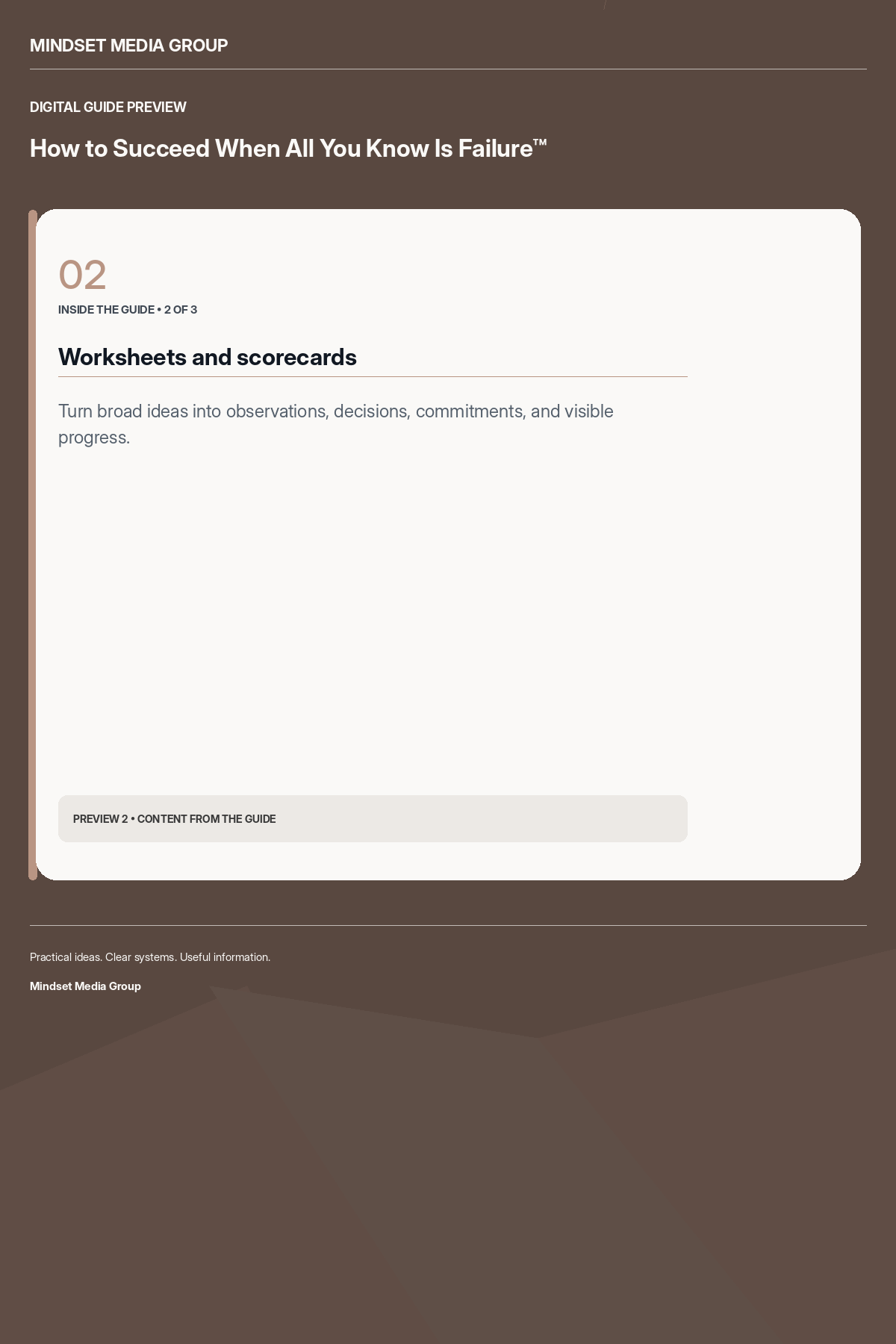 How to Succeed When All You Know Is Failure™ — Preview 02 of 3 — content from the guide