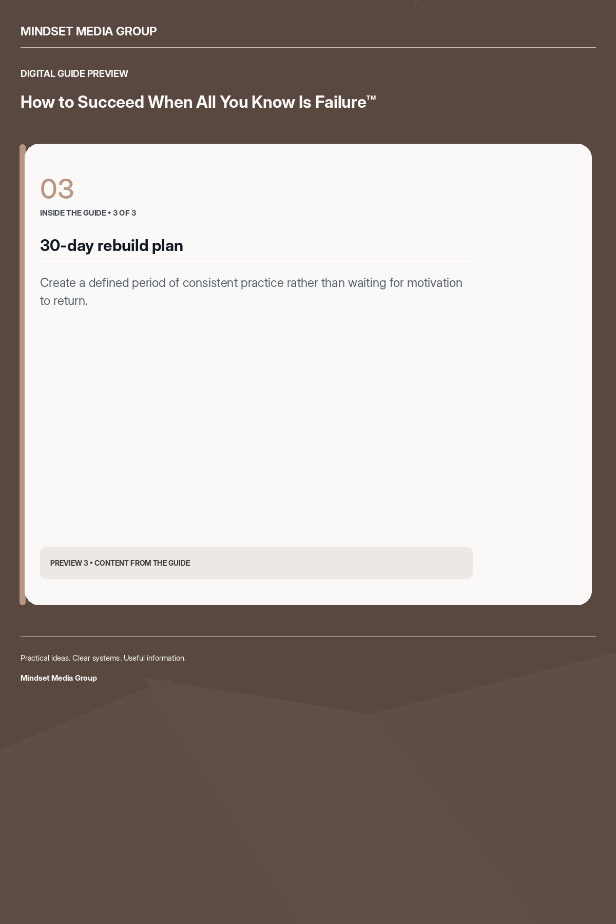 How to Succeed When All You Know Is Failure™ — Preview 03 of 3 — content from the guide