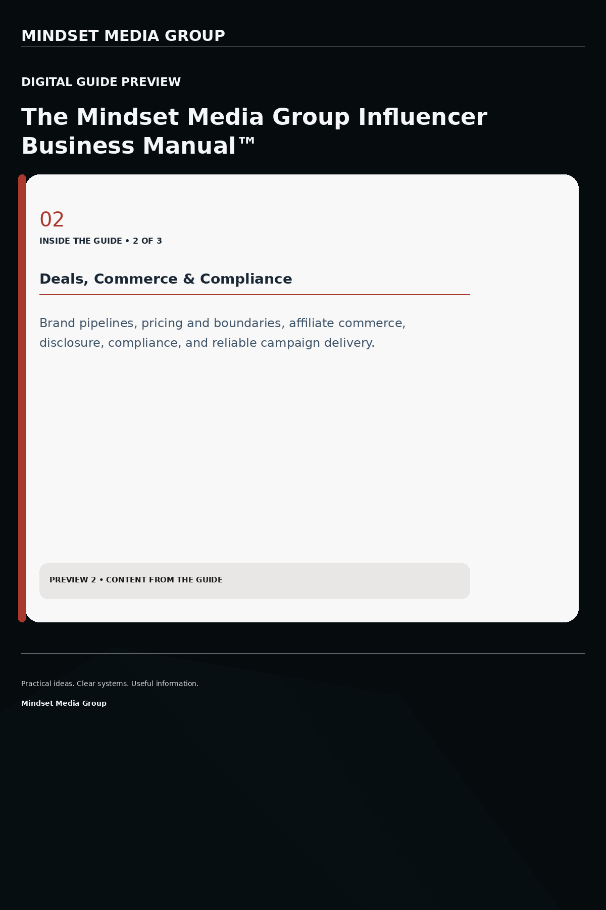 The Mindset Media Group Influencer Business Manual™ — Preview 02 of 3 — content from the guide