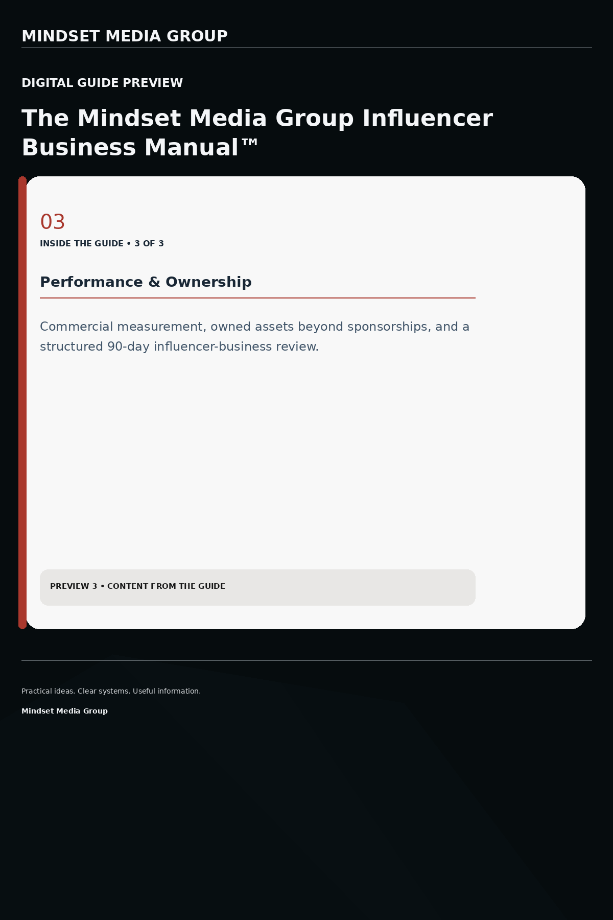 The Mindset Media Group Influencer Business Manual™ — Preview 03 of 3 — content from the guide