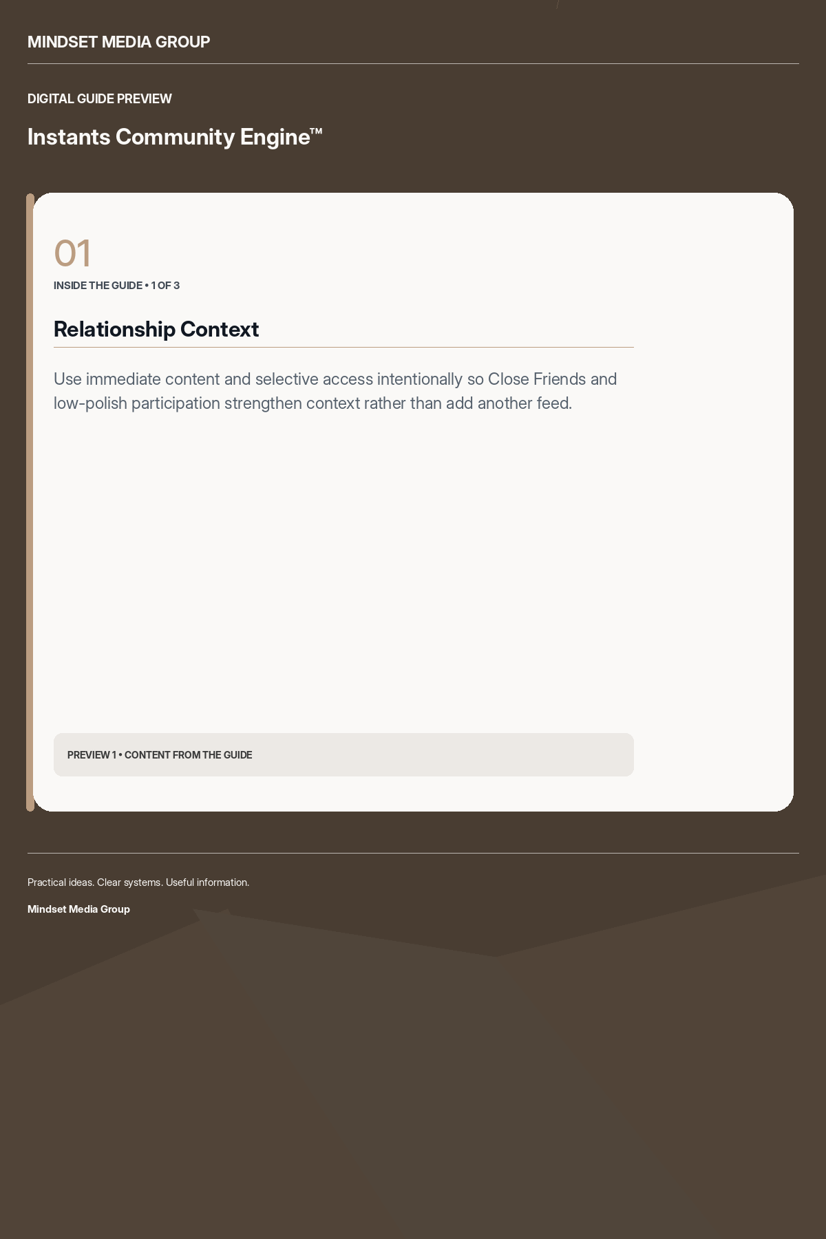 Instants Community Engine™ — Preview 01 of 3 — content from the guide
