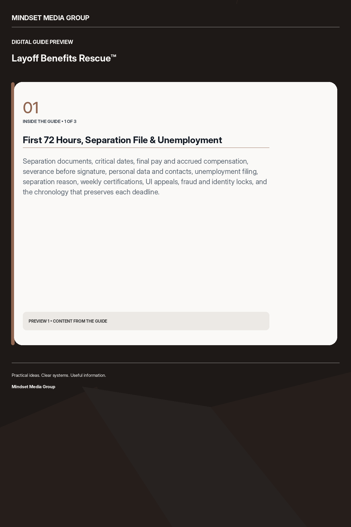 Layoff Benefits Rescue™ — Preview 01 of 3 — content from the guide
