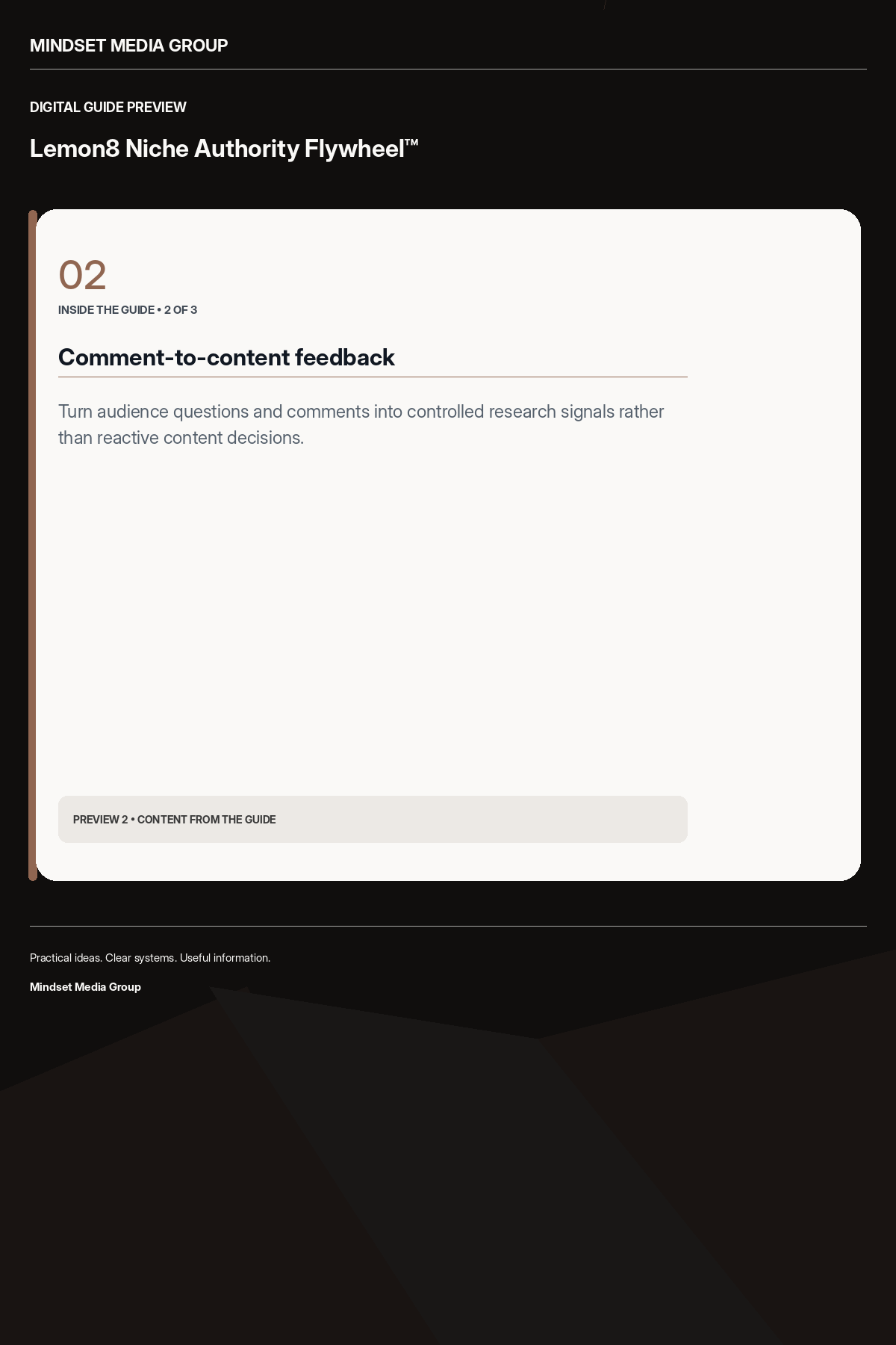 Lemon8 Niche Authority Flywheel™ — Preview 02 of 3 — content from the guide