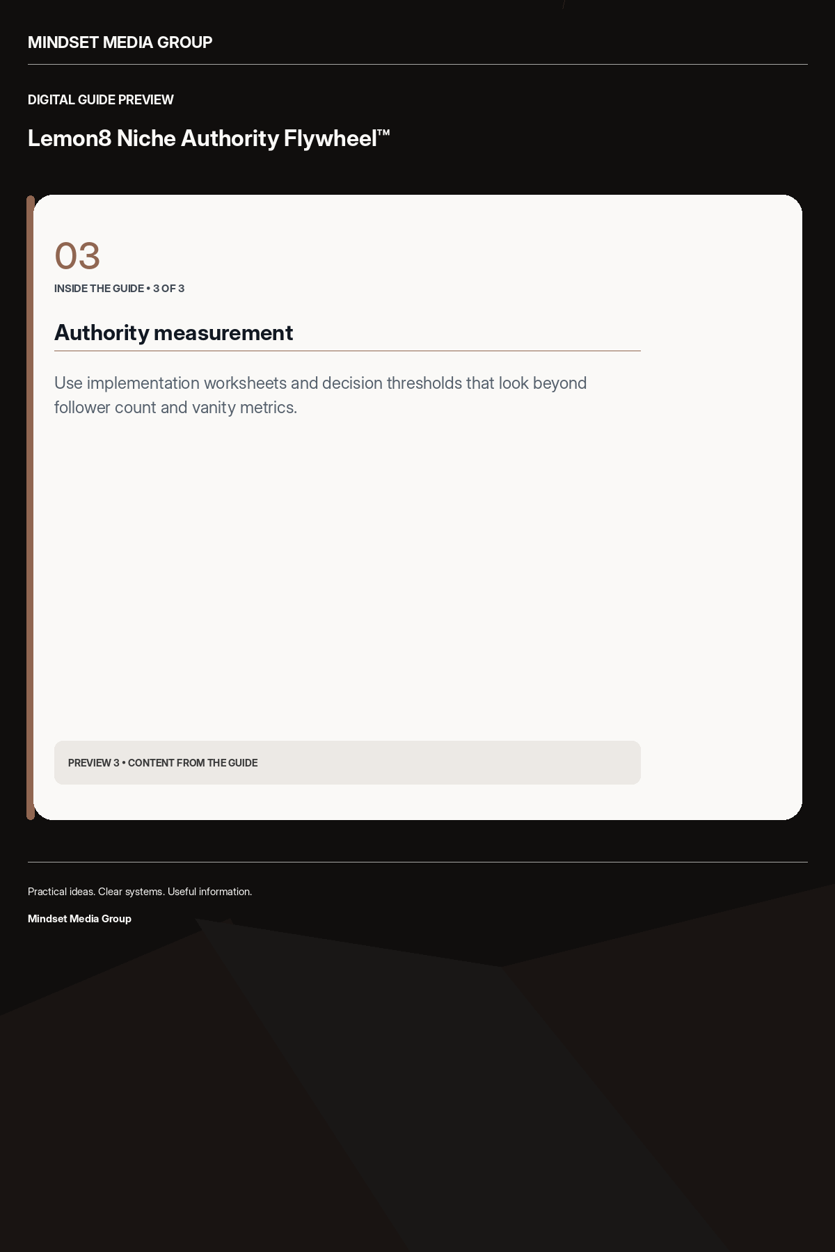Lemon8 Niche Authority Flywheel™ — Preview 03 of 3 — content from the guide