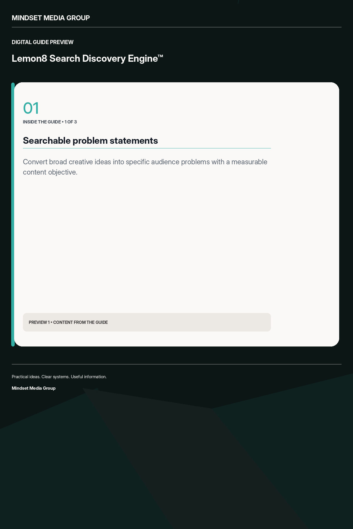 Lemon8 Search Discovery Engine™ — Preview 01 of 3 — content from the guide