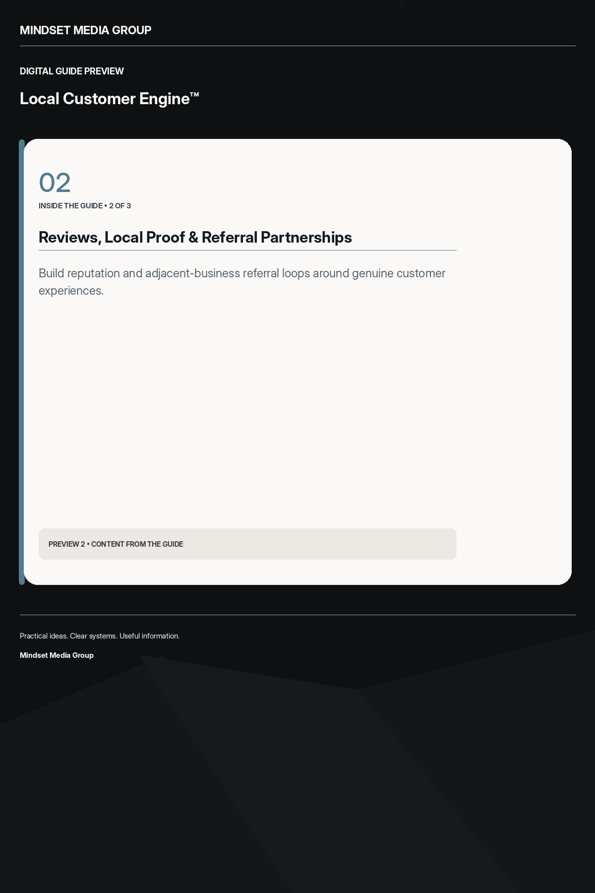 Local Customer Engine™ — Preview 02 of 3 — content from the guide