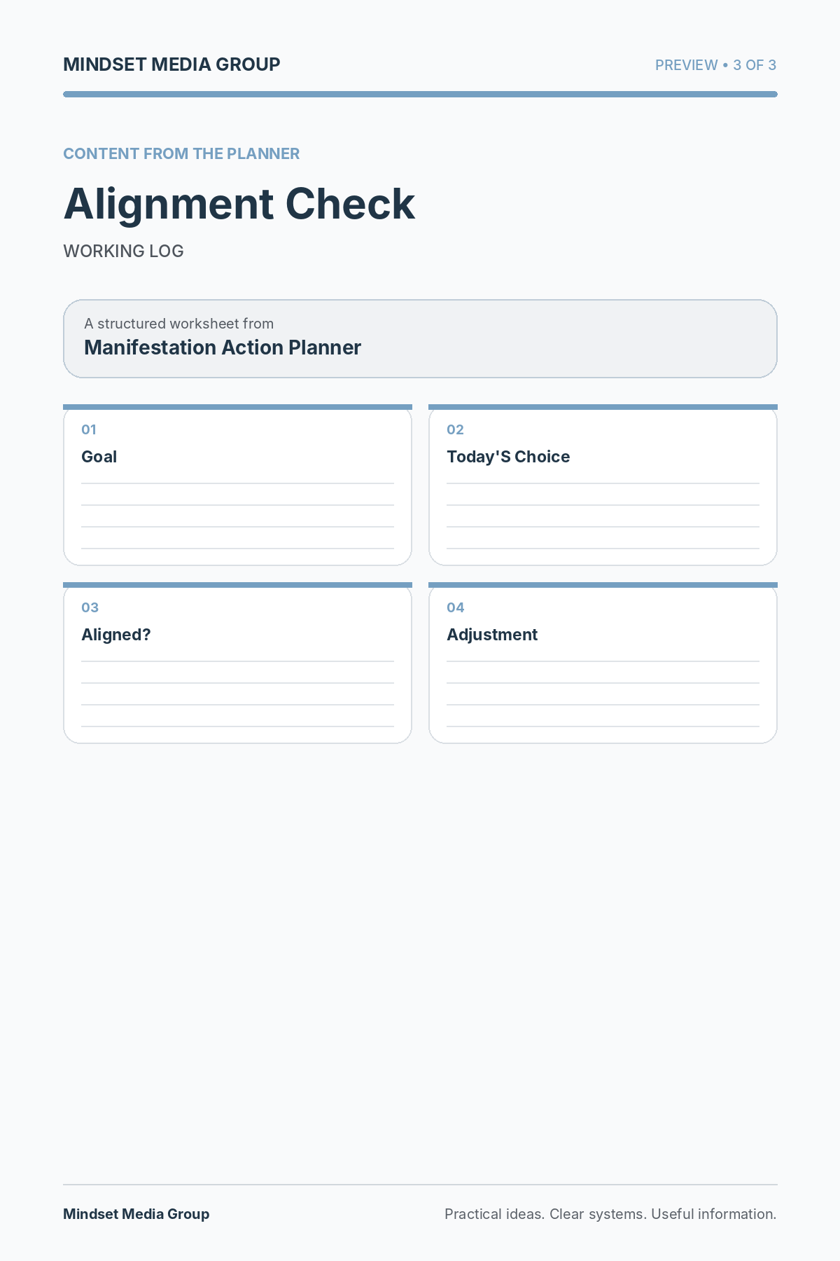 Manifestation Action Planner — Preview 03 of 3 — content from the guide