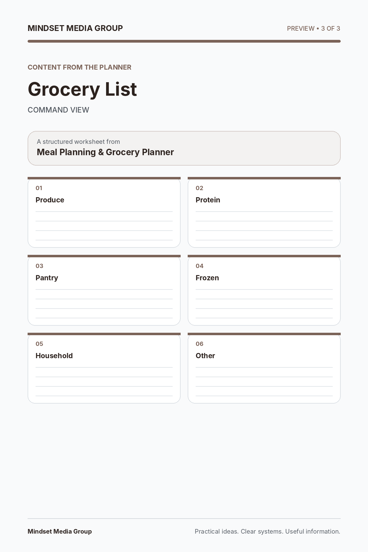 Meal Planning & Grocery Planner — Preview 03 of 3 — content from the guide