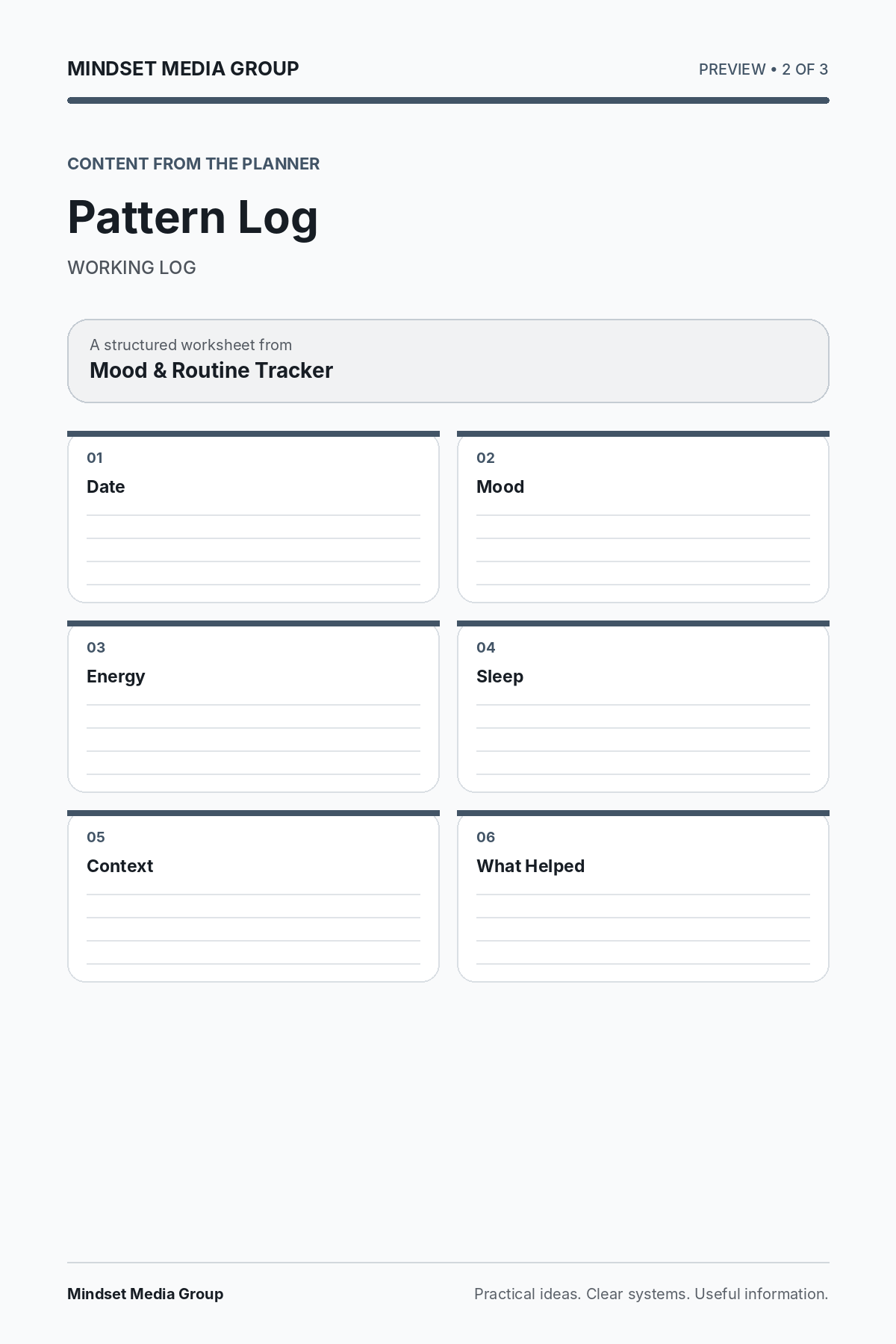 Mood & Routine Tracker — Preview 02 of 3 — content from the guide