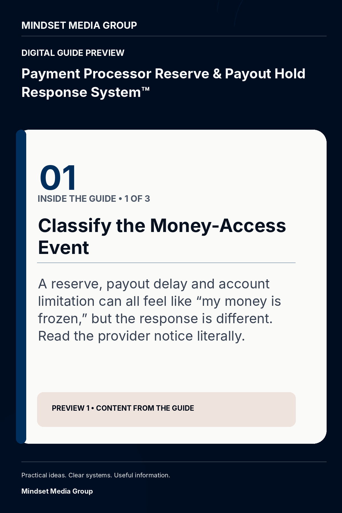 Payment Processor Reserve & Payout Hold Response System™ — Preview 01 of 3 — content from the guide