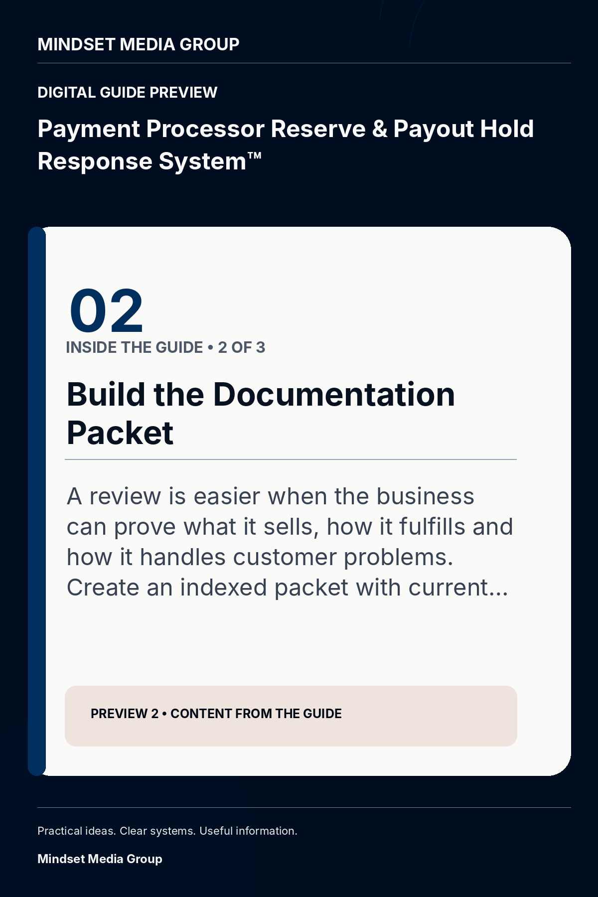Payment Processor Reserve & Payout Hold Response System™ — Preview 02 of 3 — content from the guide