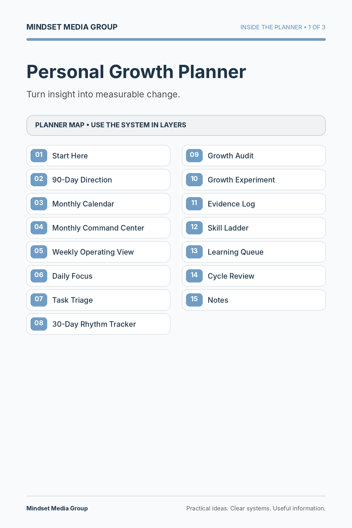 Personal Growth Planner — Preview 01 of 3 — content from the guide