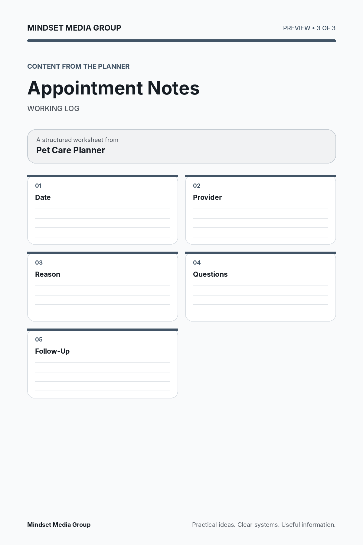 Pet Care Planner — Preview 03 of 3 — content from the guide