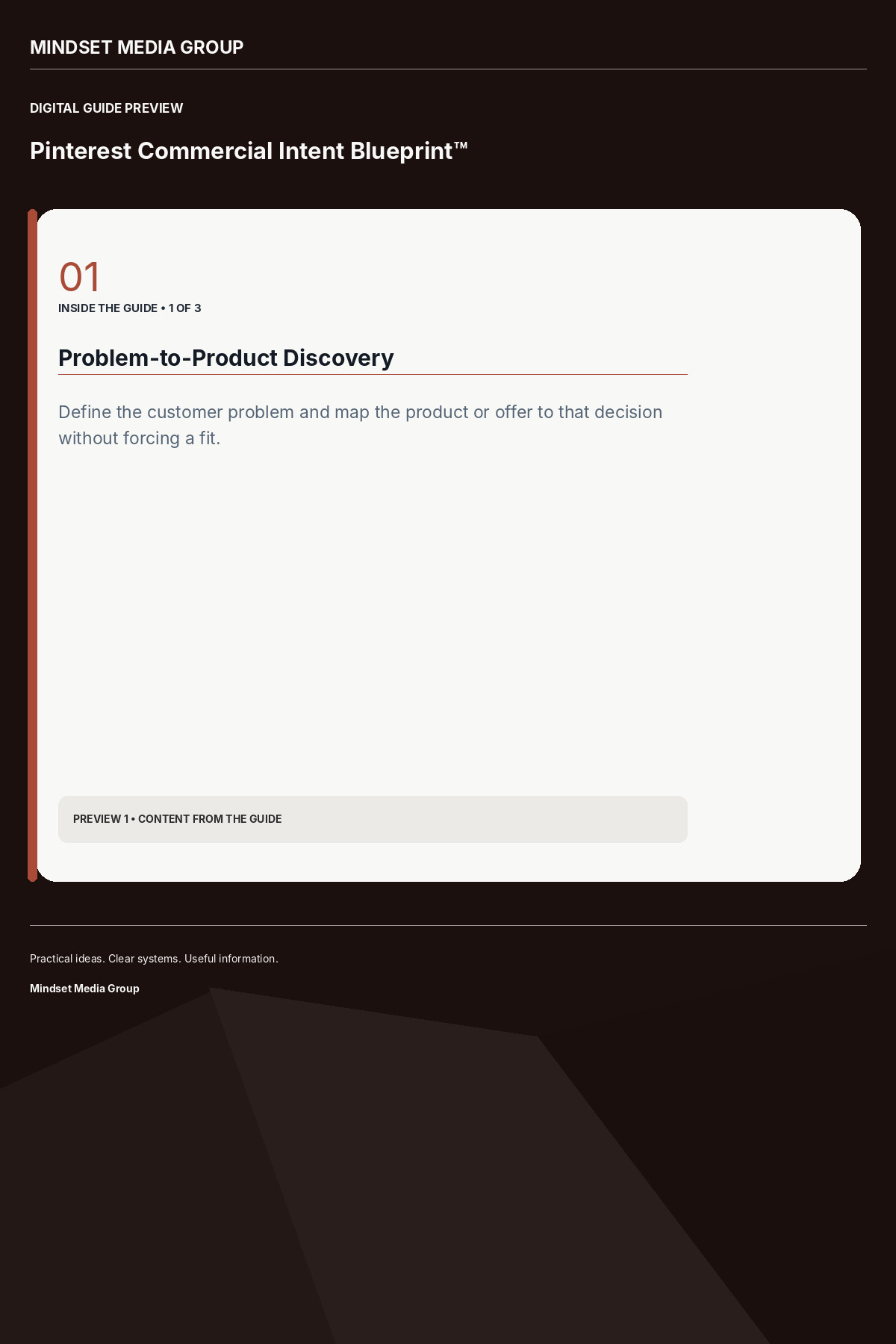 Pinterest Commercial Intent Blueprint™ — Preview 01 of 3 — content from the guide