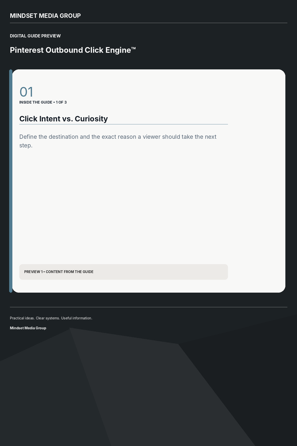 Pinterest Outbound Click Engine™ — Preview 01 of 3 — content from the guide