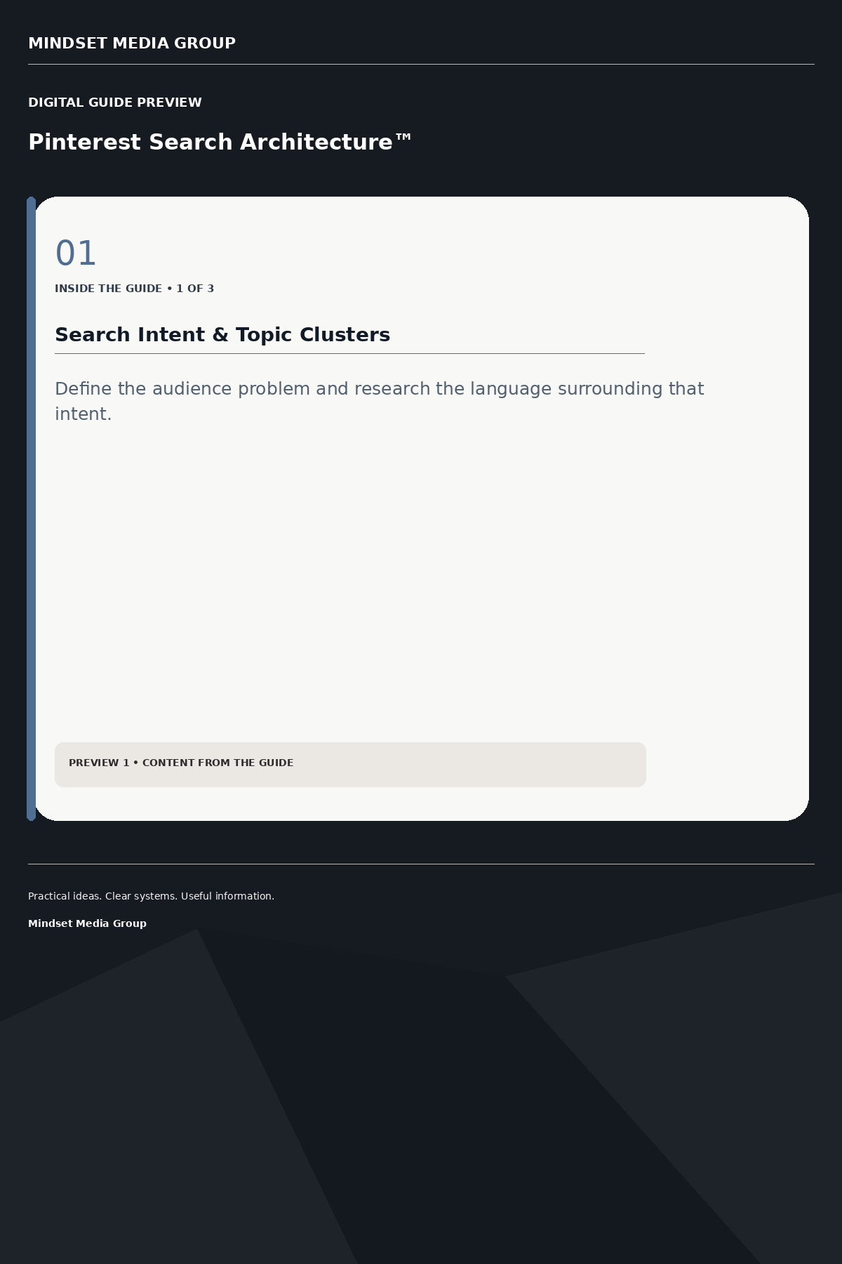 Pinterest Search Architecture™ — Preview 01 of 3 — content from the guide