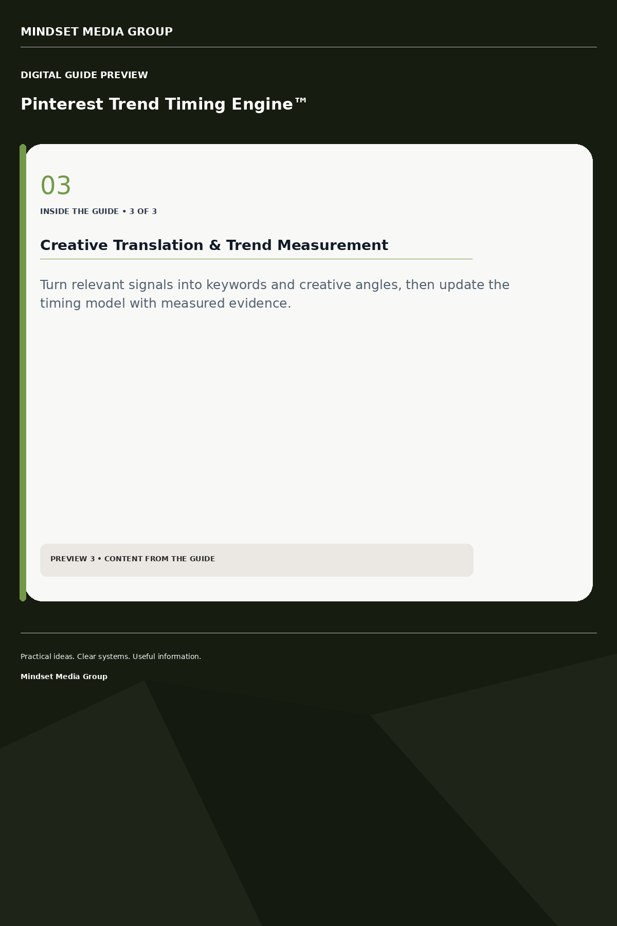 Pinterest Trend Timing Engine™ — Preview 03 of 3 — content from the guide