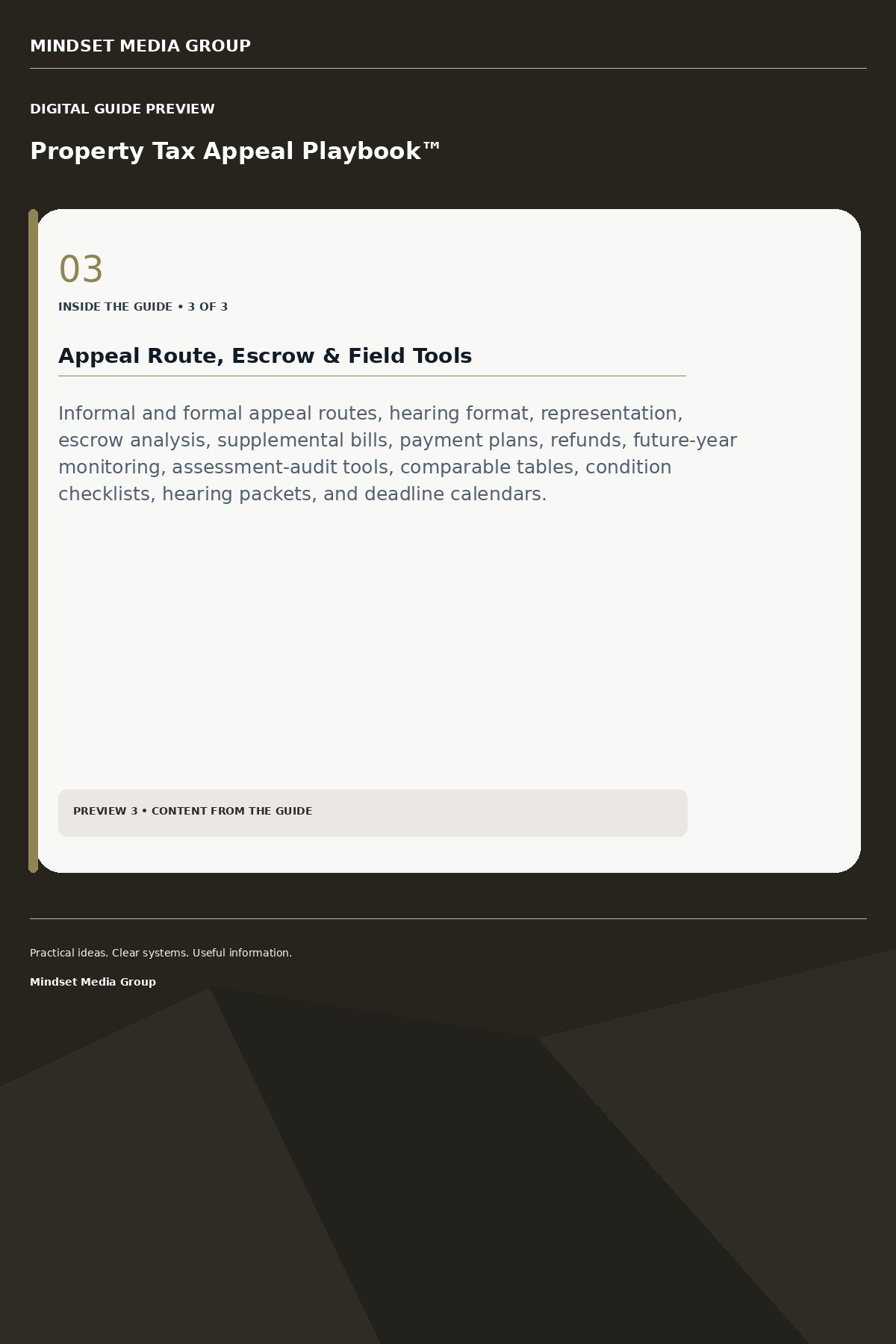 Property Tax Appeal Playbook™ — Preview 03 of 3 — content from the guide