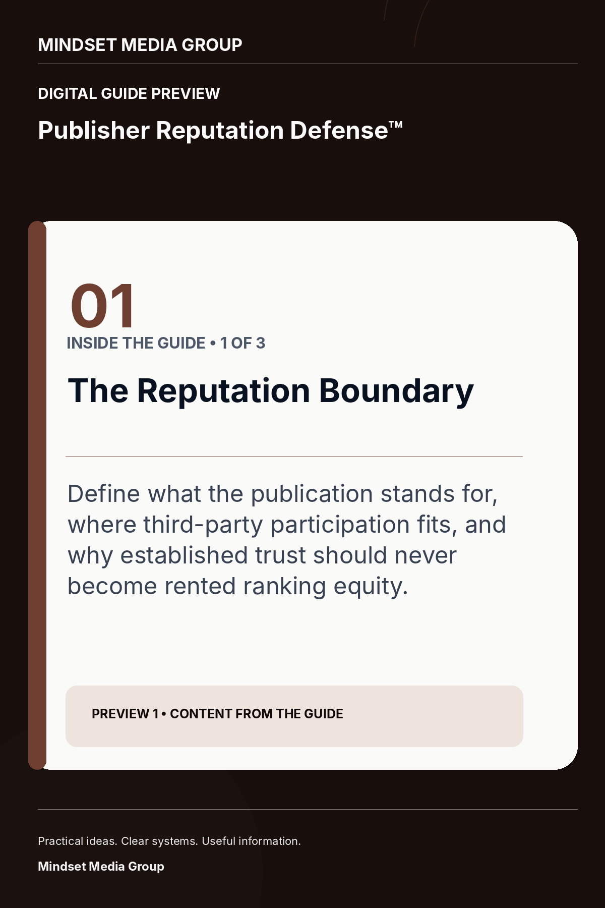 Publisher Reputation Defense™ — Preview 01 of 3 — content from the guide