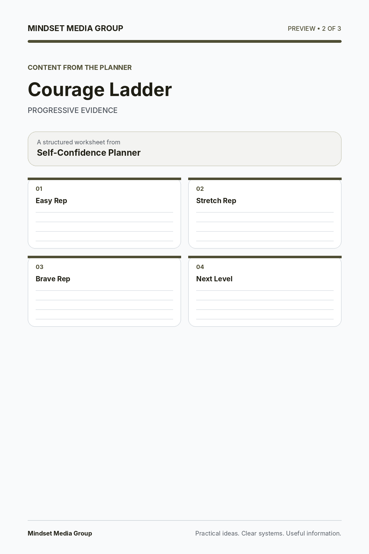 Self-Confidence Planner — Preview 02 of 3 — content from the guide